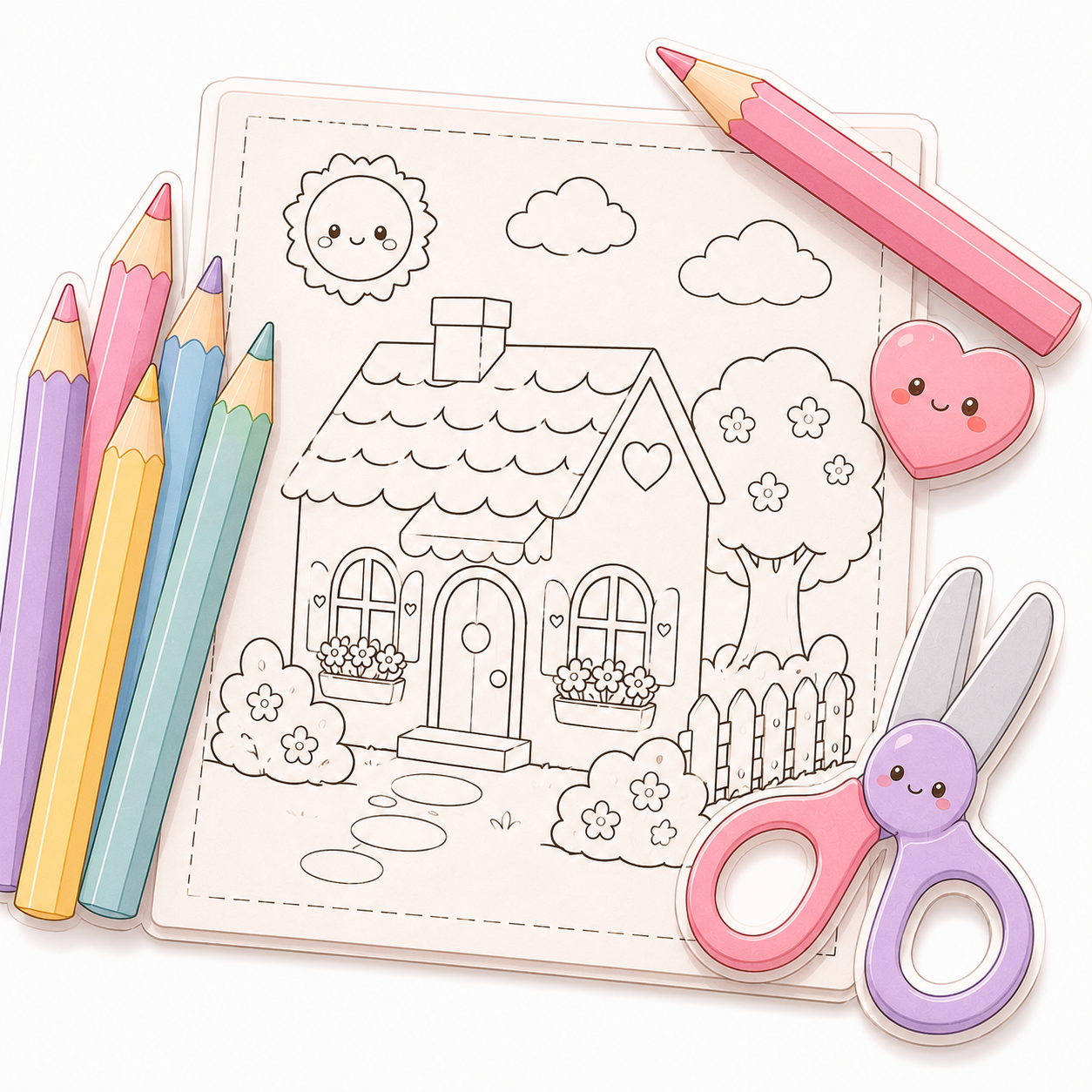 Atividades criativas para colorir e montar